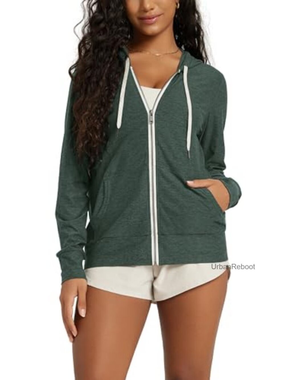 ODODOS Full-Zip Hoodie Ultra Soft UPF 50 Performance Jacket with Pockets